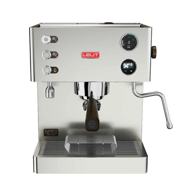 Lelit Elizabeth Espresso Machine, Dual Boiler, Stainless Steel, Programmable PID Temperature, High Pressure Steam, Vibratory Pump, Compact 12 Inches