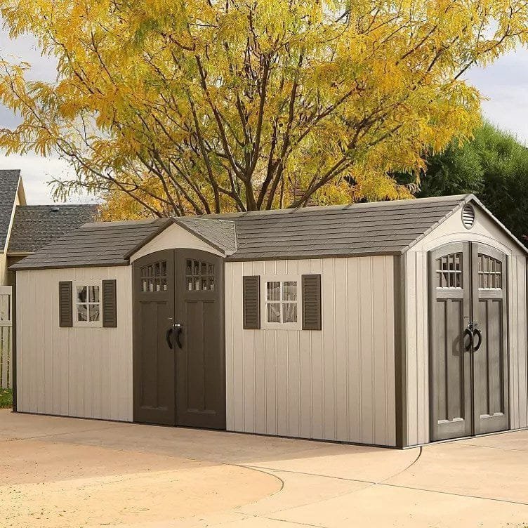Lifetime 20′ x 8′ Outdoor Storage Shed Building Brown