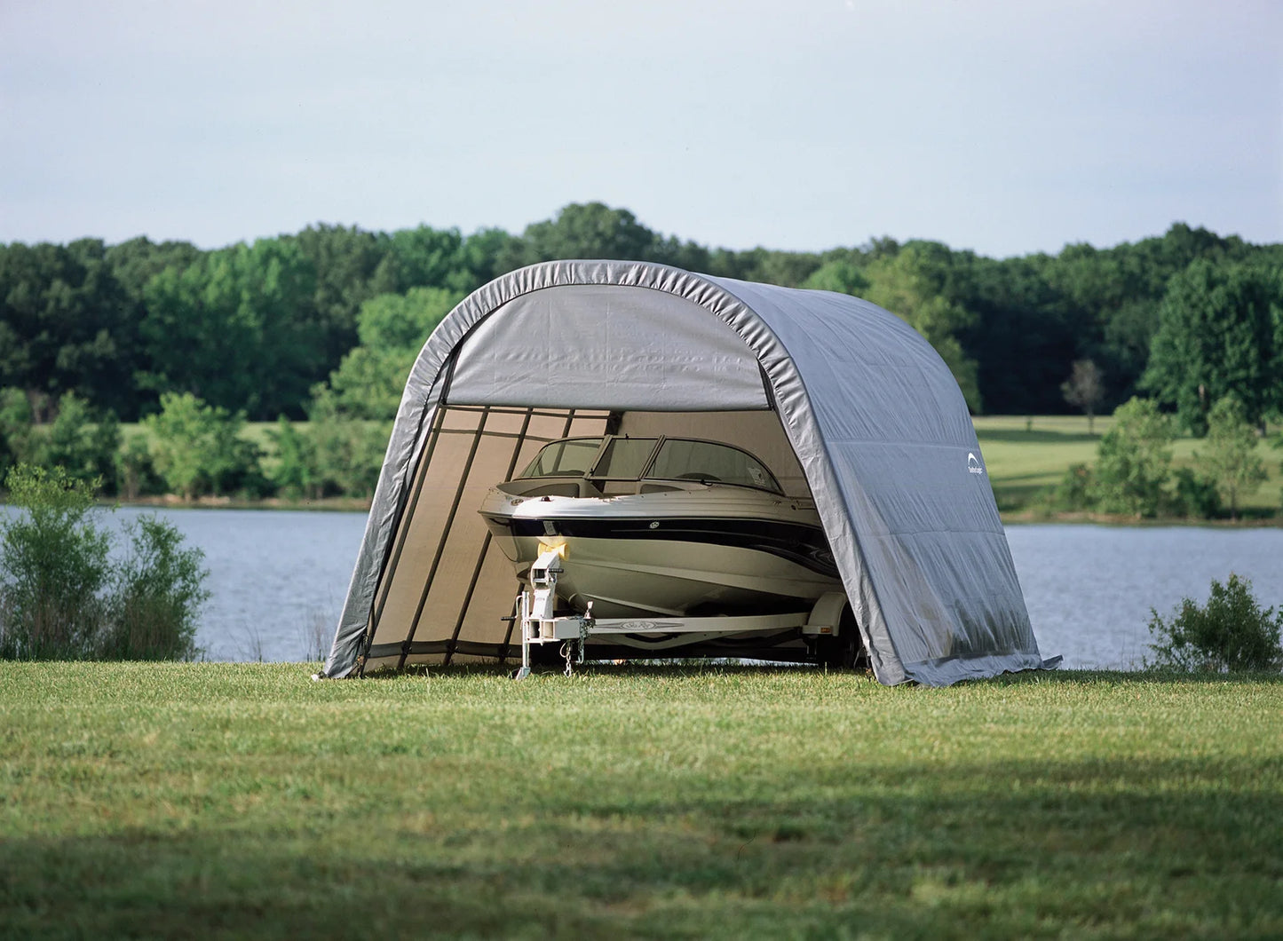 ShelterCoat Custom Round Wind and Snow Rated Shelter, 12 ft. x 20 ft. x 8 ft. Standard PE 9 oz. Grays