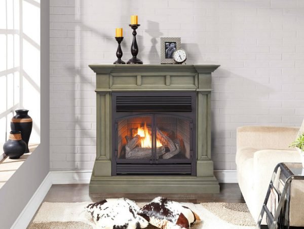 Duluth Forge 32,000 BTU Dual Fuel Ventless Gas Fireplace in Slate Gray