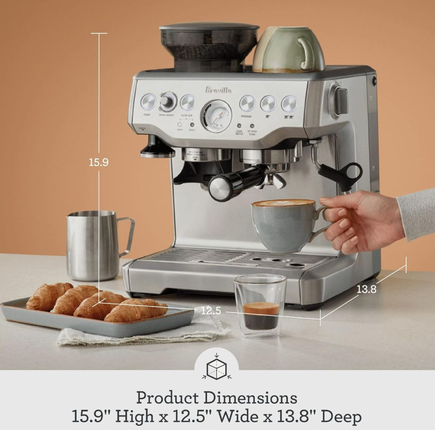 Breville Barista Express Espresso Machine BES870XL Brushed Stainless Steel with Built-In Grinder