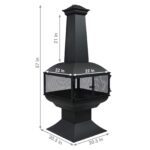 Sunnydaze 57″ 360-Degree View Steel Wood-Burning Chiminea with Grate, Poker, and Cover - Image 4