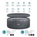 Wave Atlantic 6-Person Inflatable Hot Tub | Integrated Eco Heater | 130 Aquajet Massage System | Anti-Freeze Protection | Quick 15-Minute Setup | Gray Rattan - Image 5