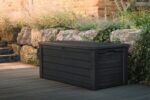 Keter Westwood 150-Gallon Resin Outdoor Storage Box | Weather-Resistant Deck Bin for Patio Cushions, Garden Tools & Pool Accessories – Dark Grey - Image 6