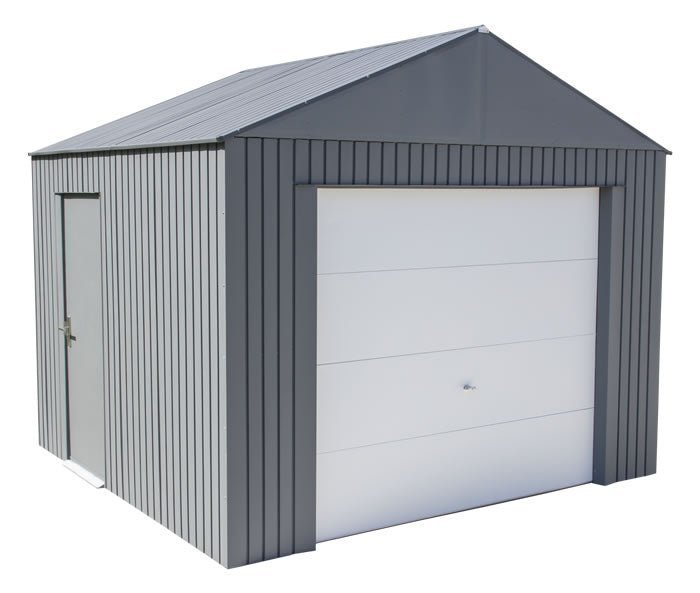 Sojag 12×10 Everest Steel Storage Garage Kit – Charcoal