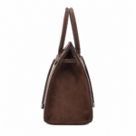 Zalvia Women’s Mocha Drawcord Frame Tote Handbag - Image 3