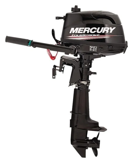 1112-1-1.webp Mercury 5hp Tiller FourStroke Outboard Motor – 15″ Shaft, Manual Tilt/Trim, Manual Start - Image 1