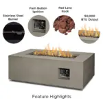 Real Flame Aegean 42″ Rectangle Propane Gas Outdoors Fire Tables - Image 2