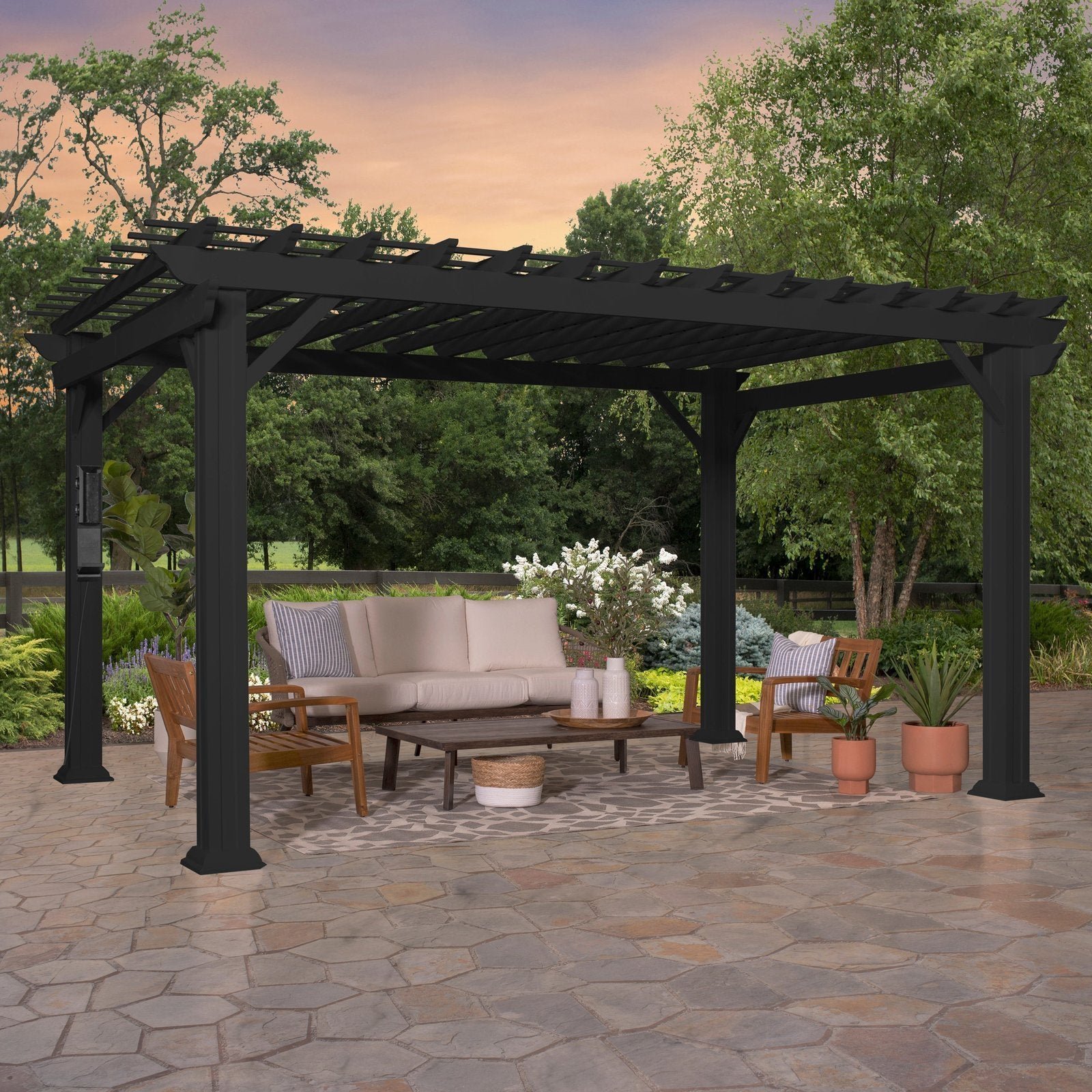AYW-0025.1-1.jpg 14×10 Stratford Traditional Steel Pergola - Image 1