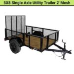 Triple Crown 5×8 Single Axle Utility Trailer | 2′ Mesh | Black | U5X8S24M