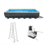 Intex 24′ x 12′ x 52″ Ultra XTR Rectangular Frame Swimming Pool Set + Pumps