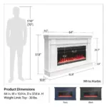 Novogratz Waverly Wide Mantel Electric Fireplaces. - Image 3