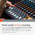 Tascam Model 12 All-in-One 12-track Digital Multitrack Mixings and Recording Studio, Mixer, USB Audio Interface and DAW Controllers - Image 6
