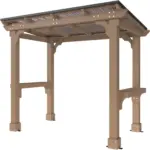 Veikous D Wooden Grills Gazebo Outdoor with Steel Roof - Image 2