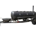 330 Gallon Pull Behind BBQ Smoker with Round Charcoal Grill 3500lb Axle