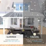 Aecojoy 12 ft x 12 ft White Aluminum Pergola with Canopys - Image 3