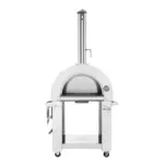 Empava PG06 Outdoor Woods Fired Pizza Ovens Stainless Steel Red with Wheel and Accessories - Image 2