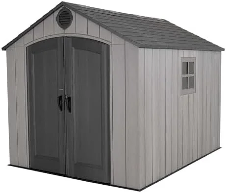 g1-26-1-1.webp Lifetime Outdoor Storage Shed, 8 x 10 Foot, Grays - Image 1