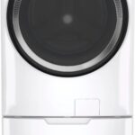 GE – 4.8 CuFt High-Efficiency Stackable Smart Front Load Washer w/UltraFresh Vent System & Microban Antimicrobial Technology – White on white