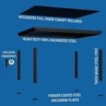 16×12 trenton modern steel pergola with sail shade soft canopy - Image 10