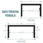 16×12 trenton modern steel pergola with sail shade soft canopy - Image 13