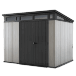 Keter Artisan 9×7 Foot Large Outdoor Shed with Floor with Modern Design for Patio Furniture