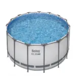 Bestway Steel Pro MAX 10 Foot x 30 Inch Round Metal Frame Above Ground Outdoor Backyard Swimming Pool Set with 330 GPH Filter Pumps - Image 4