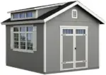 Handy Home Products Windemere 10×12 Do-it-Yourself Wooden Storage Shed with Floor, Beiges - Image 4