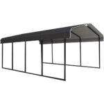 Arrow 12′ x 20′ x 7′ Heavy-Duty Steel Carport DIY Kit Galvanized Metal Roof Vehicle and Equipment Storage Shelter