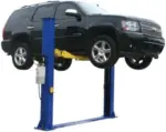 ATLAS Automotive Equipment 9KBPX 2-Post Lift/Hoist, Baseplate Style, 9’6″ Minimum Ceiling Height, 9,000lb Capacity, Symmetric Arms, Dual Hydraulic Chain Drives Cylinders, for Low Ceiling Home Use