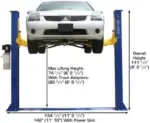 ATLAS Automotive Equipment 9KBPX 2-Post Lift/Hoist, Baseplate Style, 9’6″ Minimum Ceiling Height, 9,000lb Capacity, Symmetric Arms, Dual Hydraulic Chain Drives Cylinders, for Low Ceiling Home Use - Image 2